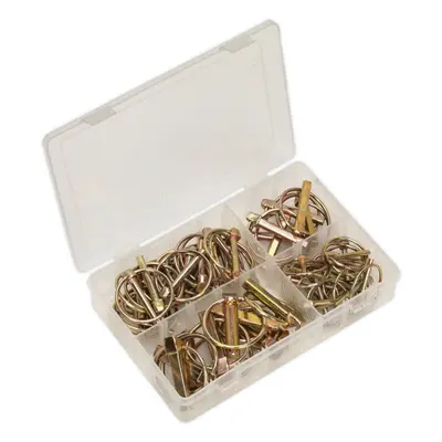 50 Piece Linch Pin Assortment - Metric Sizing - Partitioned Box - Various Sizes