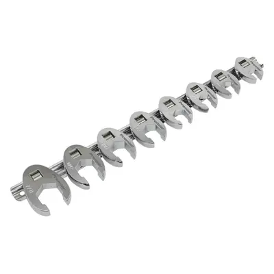 8pc Open Ended Crows Foot Nut Spanner Socket Set - 3/8" Square Drive Imperial