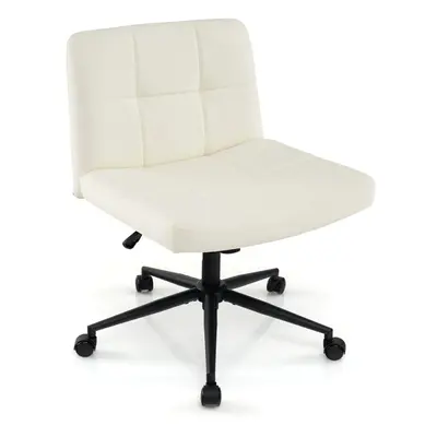 Criss Cross Chair PU Leather Upholstered Cross-legged Office Chair