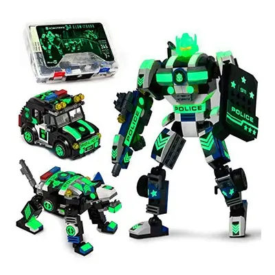 Superhero Police Robot Building Toy Gift for Boys, Epic Birthday STEM Present for Ages 7, 8, 9, 