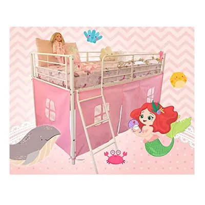 Tent for Midsleeper Cabin Bed Mid Sleeper Pretty Pastel Pink with Windows