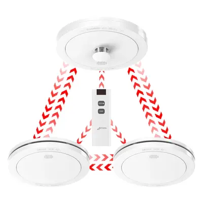 Wireless Interlinked Smoke and Heat Alarm Scotland Bundle with 10-year Battery Life