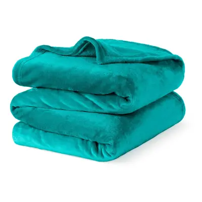 (DOUBLE, OCEAN) LIVIVO Soft Flannel Fleece Blanket - Warm Microfiber Throw