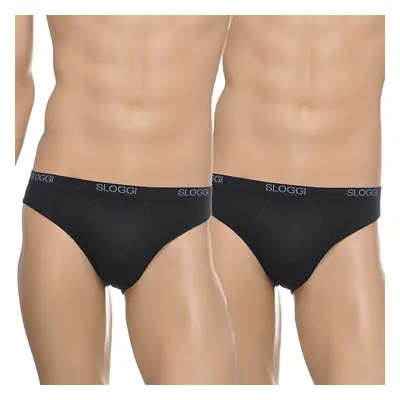 (L) 2-Pack Basic Men's Mini Briefs, Black