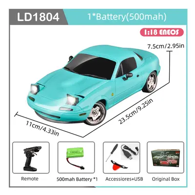 (LD1804-B-1B500-OB) LDRC LD1804 RC Drift Car 1/18 Model 2.4G 2WD ESP Gyroscope LED Lights Full S