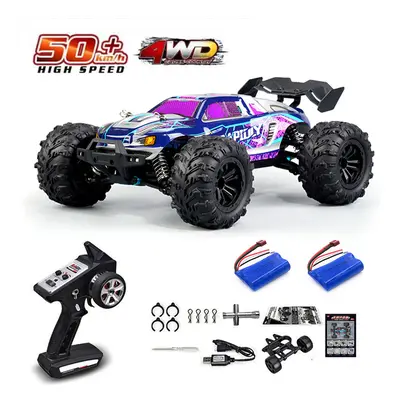 (16101 -Purple-2B) 1:16 75KM/H or 50KM/H 4WD RC Car with LED Remote Control Cars High Speed Drif