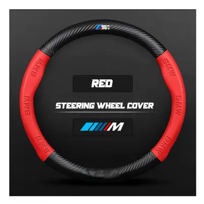 (Red Round) Car Steering Wheel Cover 3D For Bmw E46 E90 F20 E39 E91 E87 E60 E93 F10