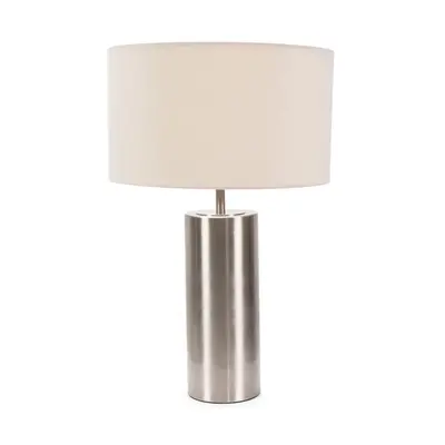 ValueLights Lexy Natural Shade with Chrome Dimmable Touch Table Lamp