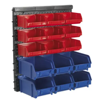 15 Tray / Bin Wall Mounted Parts Storage Rack - Garage & Warehouse Picking Unit