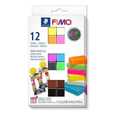 8013 C12-3 FIMO Effect Oven-Hardening Polymer Modelling Clay - Neon, Assorted Colours (Pack of x