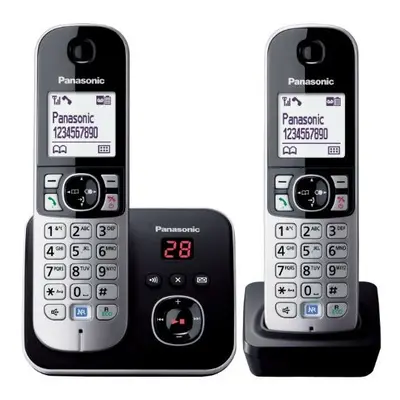 KXTG6822EB Twin DECT Cordless Telephone Set with Answer Machine