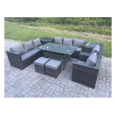 Fimous Seater Garden Furniture Rattan Lounge Sofa Set Patio Rectangular Dining Table with Armcha