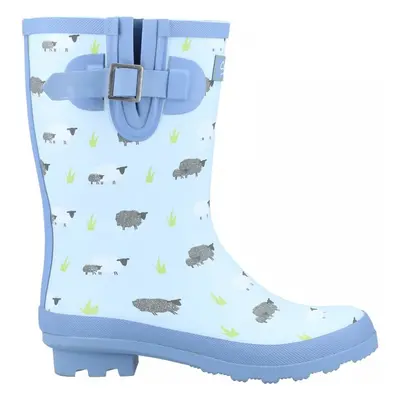 (7 (Adults'), Sheep) Farmyard Mid Sheep Ladies Mid-Calf Wellingtons