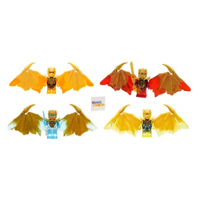 LEGO Ninjago Crystalized Golden Dragon Combo Set: Cole Jay Zane and Ka