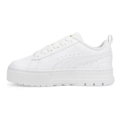 PUMA Mayze Leather (Big Kid) Puma White/Puma Team Gold Big Kid