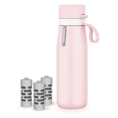 PHILIPS Insulated Stainless Steel Filtered Water Bottle with Philips GoZero Everyday Tap Water F