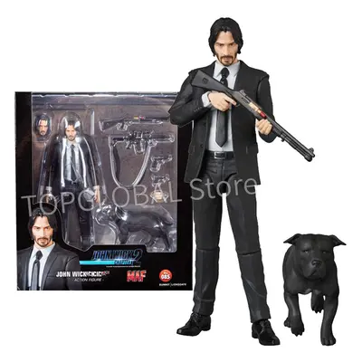 (16cm with box) Mafex JOHN WICK Chapter with Dogs Action Figure Doll Horror Halloween PVC Collec