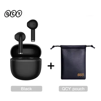 (Black with Pouch) QCY Ailybuds Lite Wireless Earphones Bluetooth 5.3 TWS Earbuds Semi in-Ear