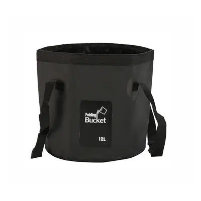 (12L-Black) 12L 20L Collapsible Bucket Multifunctional Folding Bucket Portable Waterproof Water 