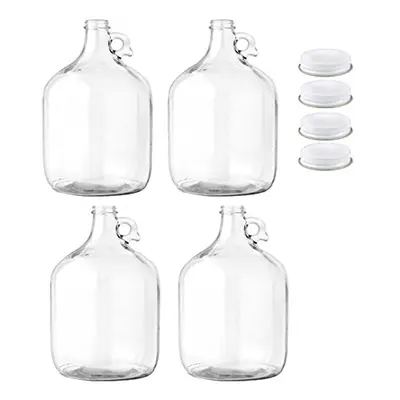 FastRack glass Water Bottle, Includes 38mm Metal Screw cap, gal capacity (Pack of 4)