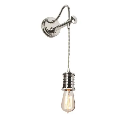 Wall Light Sconce Highly Polished Nickel Finish LED E27 60W Bulb d00464