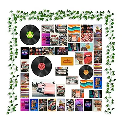 48Pcs Retro Record Aesthetic Picture for Wall Collage, Indie Room Decor, Art Posters for Dorm Wa