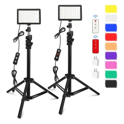 (48.42 Inch Tripod) 2-Pack LED Video Lights