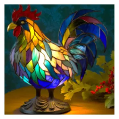 (cock) Animal Table Lamp Series Stained Glass Animals Shape Table Lamp 3d Animal Shape Table Lam