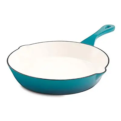 Crock Pot Artisan Inch Enameled Cast Iron Round Skillet Teal Ombre