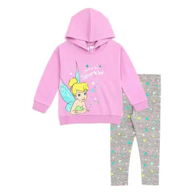 Disney Tinker Bell Little Girls Pullover Hoodie and Leggings Outfit Se