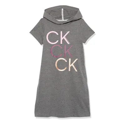 Calvin Klein Girls' Performance Logo Sweatshirt Dress Fleece Hoodie w