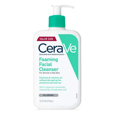 CeraVe Foaming Facial Cleanser | Daily Face Wash for Oily Skin with Hyaluronic Acid Ceramides an