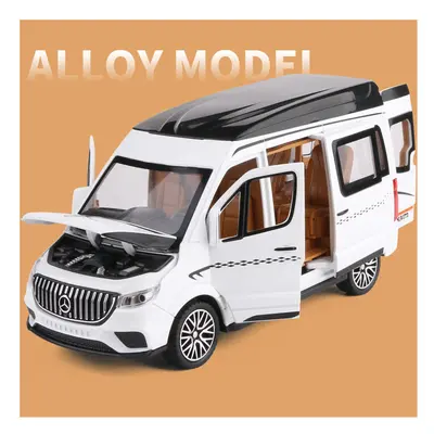 (White) 1:24 Sprinter Alloy MPV Car Model Diecast Metal Toy Vehicles Car Model Collection Sound 