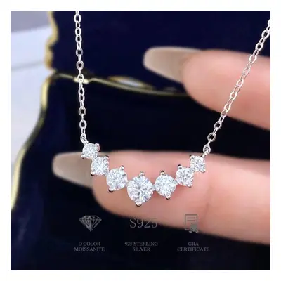 (as the picture) Dw Moissanite Diamond Necklace For Woman Wedding Jewely With Certificates Sterl