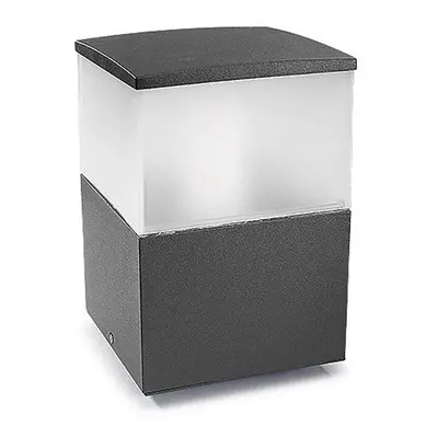 Leds-C4 Cubik E27 - Light Small Outdoor Bollard Light Urban Grey IP54, E27