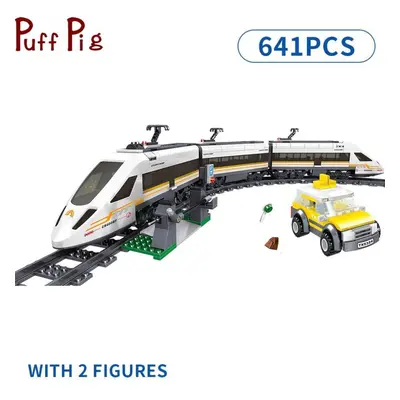 641pcs Revival Express Train Building Blocks Simulated Self-assembly City Rail Creative Educatio