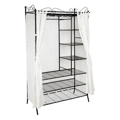 Large Canvas Wardrobe Heavy Duty Fabric Clothes Cupboard Hanging Rail Shelving