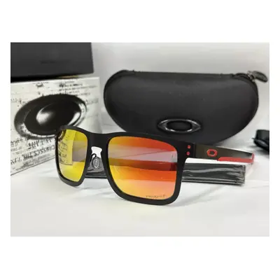 (Red) Oakley Holbrook Metal MotoGP Sunglasses OO4123 Matte Black/Prizm