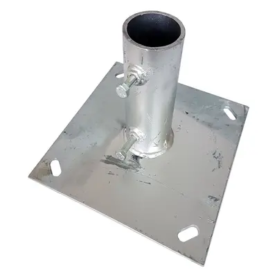 1.5" to 2" Pole Mast Ground Base Plate Galvanised Stand Mount Aerial Satellite