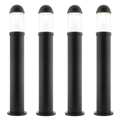 4 PACK Outdoor Bollard Post Light - 20W CCT LED Module - Textured Black Finish