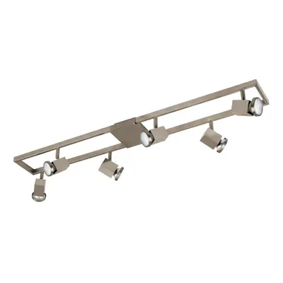 Flush Spot Track Ceiling Light Colour Satin Nickel Shade Bulb GU10 6x5W