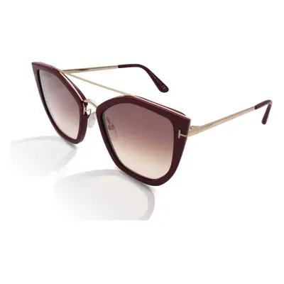 Tom Ford FT0648 Dahlia Women's Sunglasses 75G Burgundy/Gold/Brown