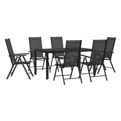 vidaXL Garden Dining Set Patio Outdoor Dining Set Piece Black Aluminium