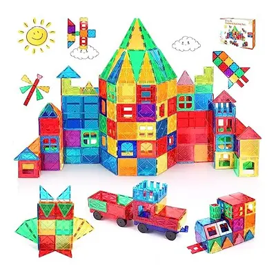 LeagoEra Magnetic Building Blocks Magnetic Tiles 110PCS 3D STEM Toy Set, Kids Learning Education