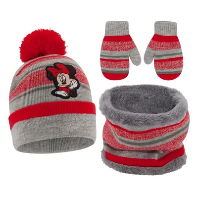 Disney Girls Toddler Winter Hat Scarf & Mittens Set Or Minnie Mou