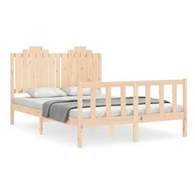 (natural, x cm) vidaXL Bed Frame Bed Base Platform Bed with Headboard Small Single Solid Wood