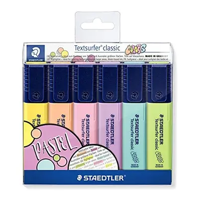 364 CWP6 Textsurfer Classic Pastel Highlighters Assorted Colours Pack of