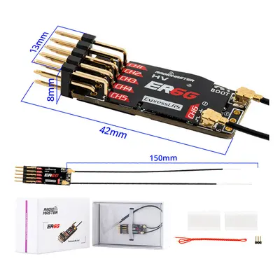 (ER6G) Radiomaster 2.4GHz ELRS PWM Receiver V 8CH ExpressLRS RX For RC Fixed Wing Aircraft Car