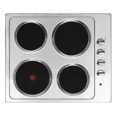 Statesman EH160SS Plate Electric Hob Cooktop, Side Dial Control, 60cm, Stainless Steel