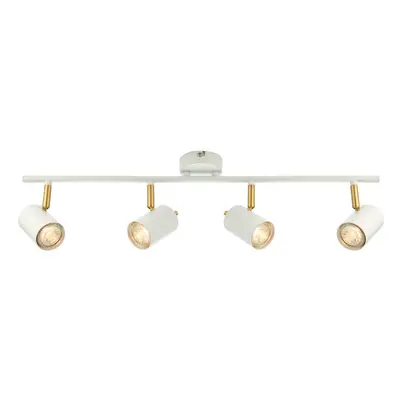 LED Tilting Ceiling Spotlight White & Brass Bulb Kitchen Island Bar Down Light